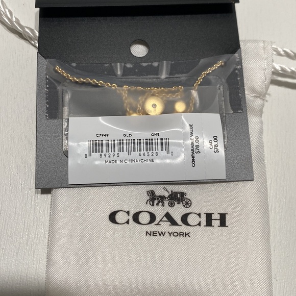 Coach Valentines Day Signature Heart Slider Bracelet Light Pink Gold C - Picture 5 of 5